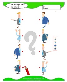 Resmi Diğer Yarısı ile Eşleştir Çalışma Sayfaları